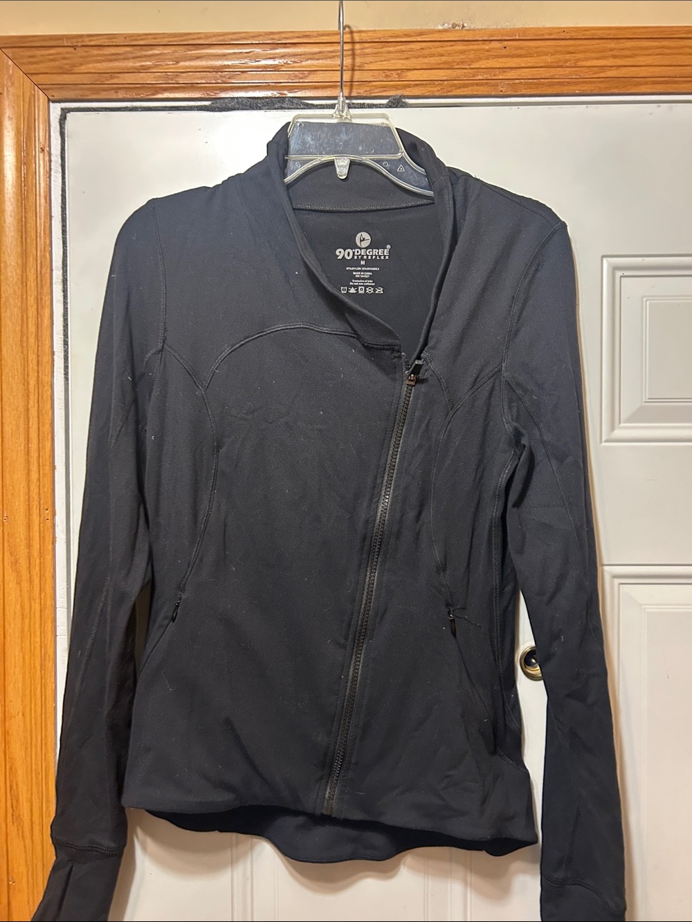 90 Degree By Reflex Women's Black Asymmetrical Zip Active‎ Jacket M